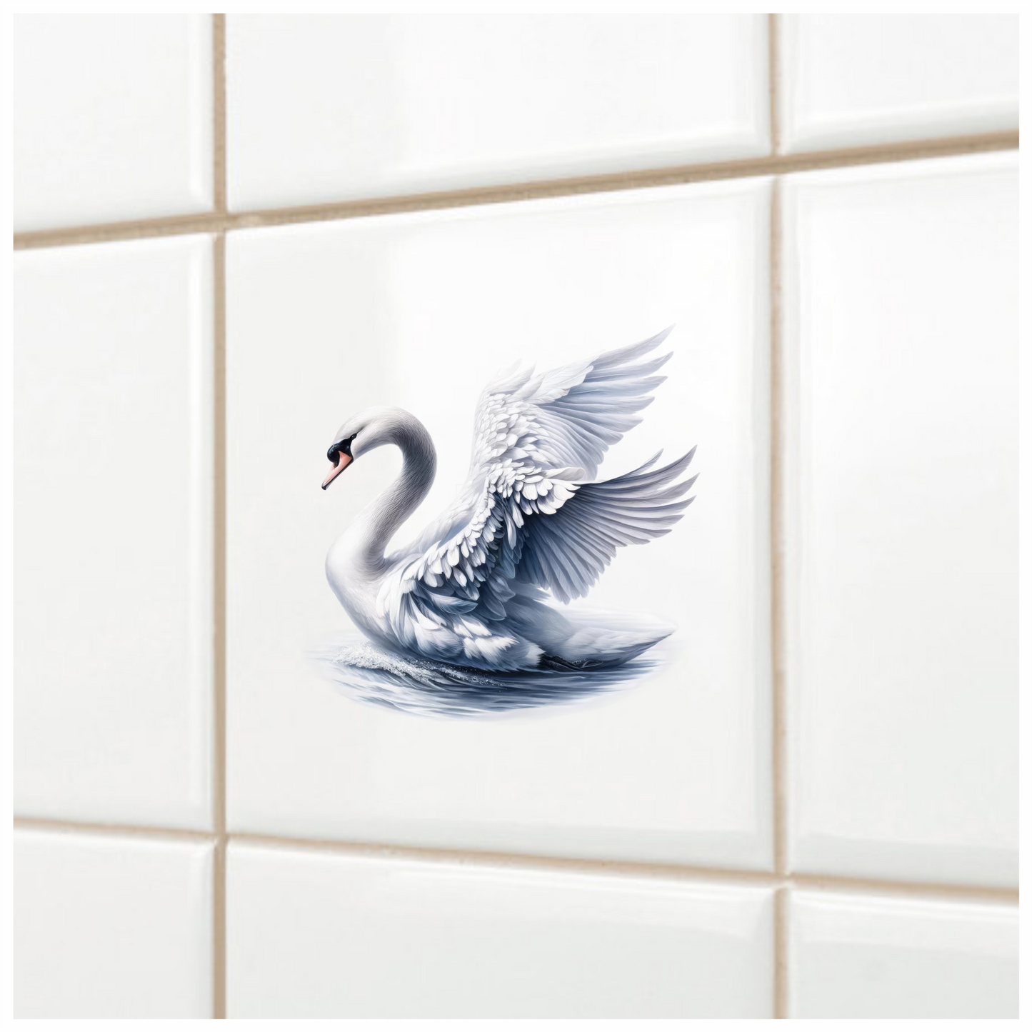 White Swan Water Wings Spread Vinyl Sticker Decal