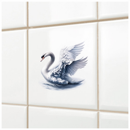 White Swan Water Wings Spread Vinyl Sticker Decal