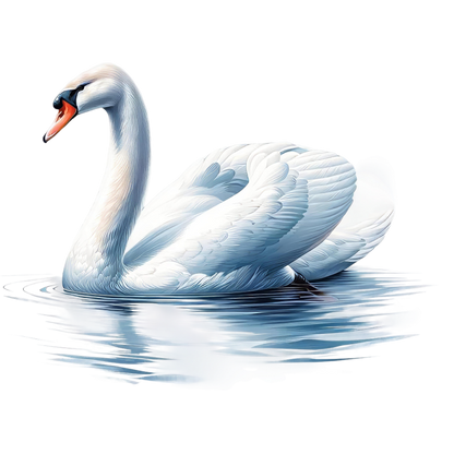 White Swan Water Ripples Reflection Vinyl Sticker Decal