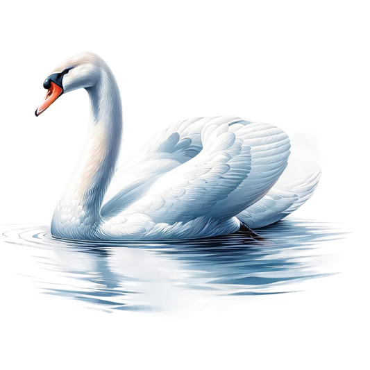 White Swan Water Ripples Reflection Vinyl Sticker Decal