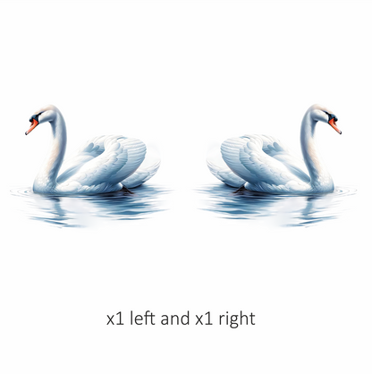 White Swan Water Ripples Reflection Vinyl Sticker Decal