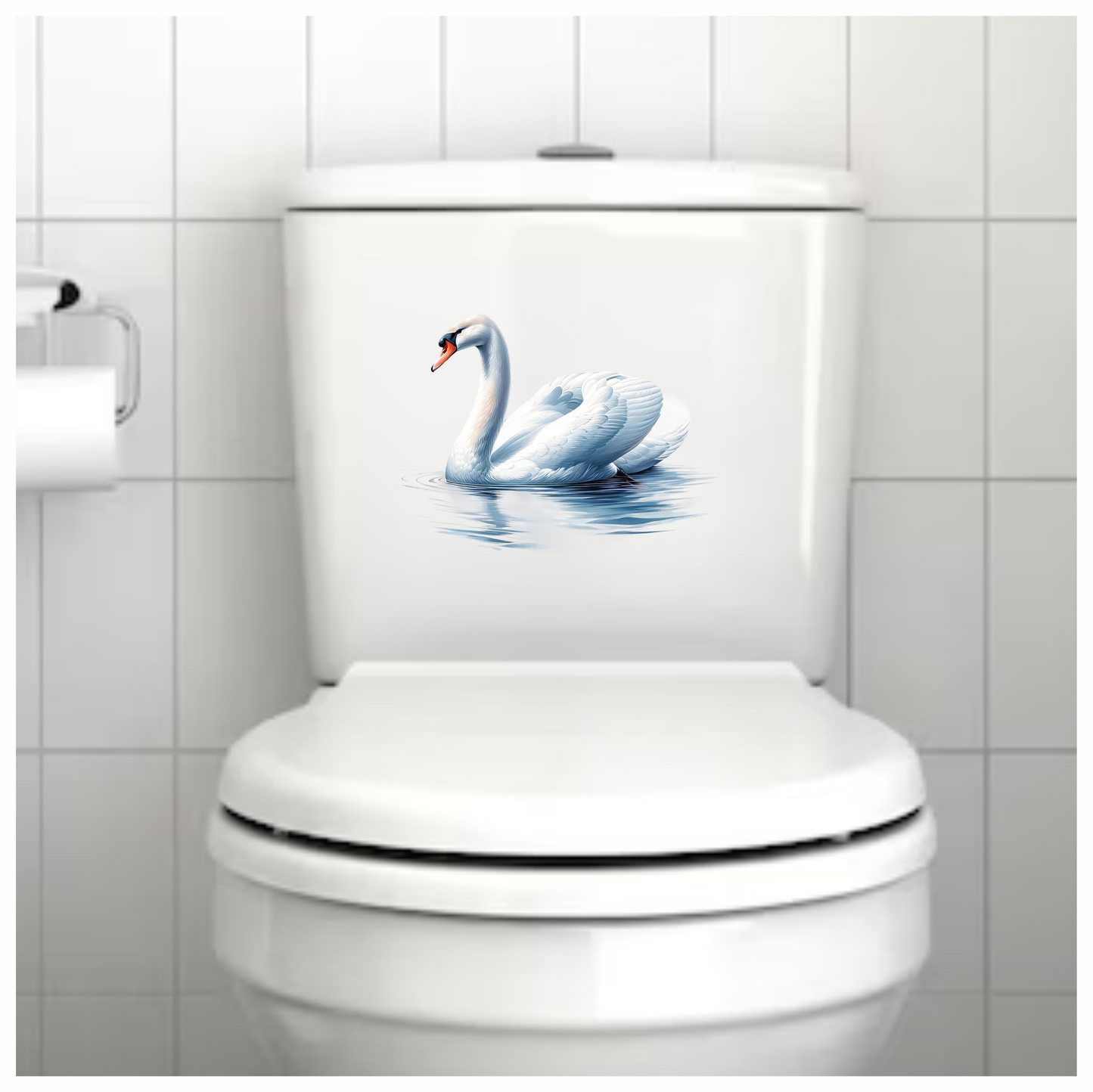 White Swan Water Ripples Reflection Vinyl Sticker Decal