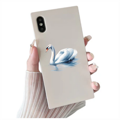 White Swan Water Ripples Reflection Vinyl Sticker Decal