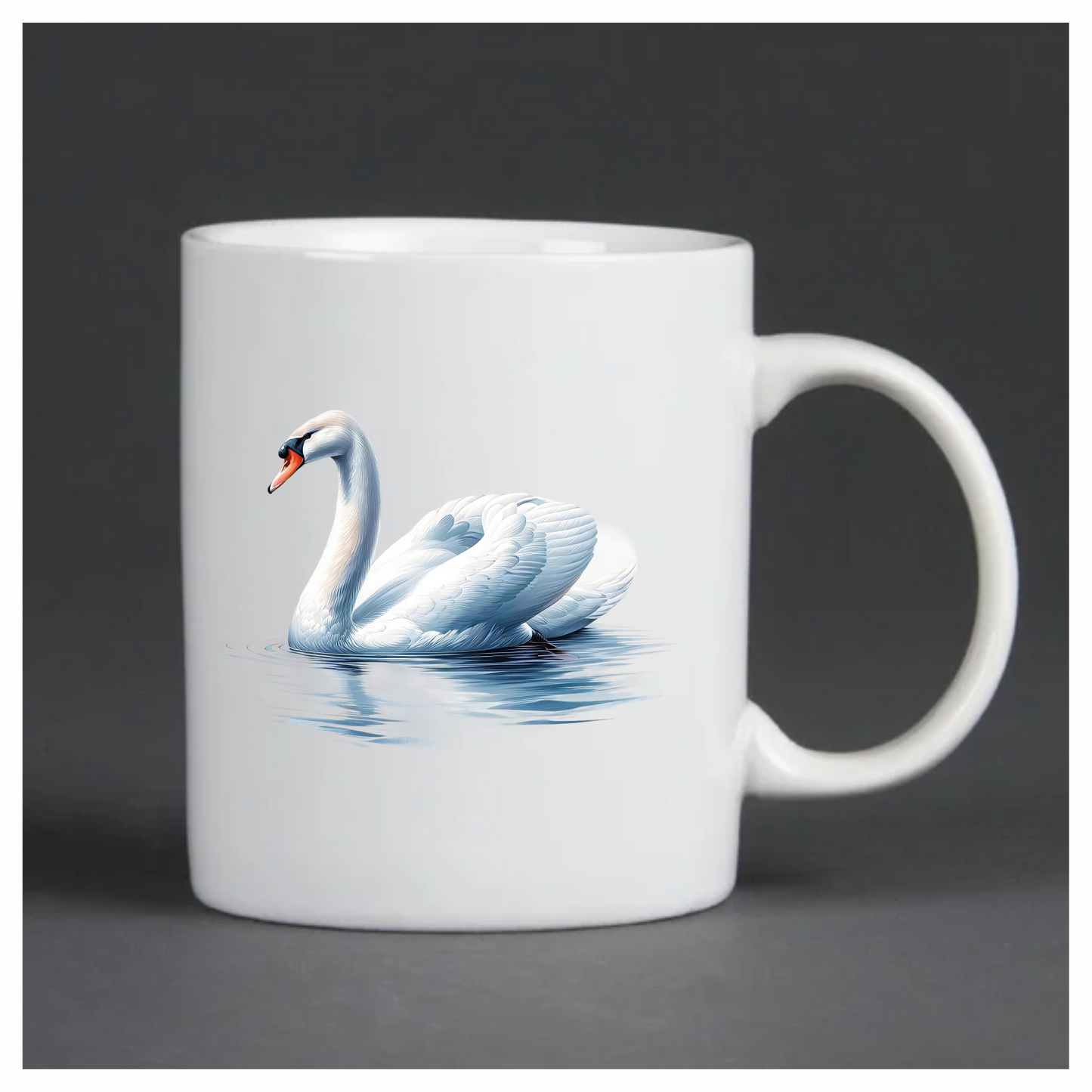 White Swan Water Ripples Reflection Vinyl Sticker Decal