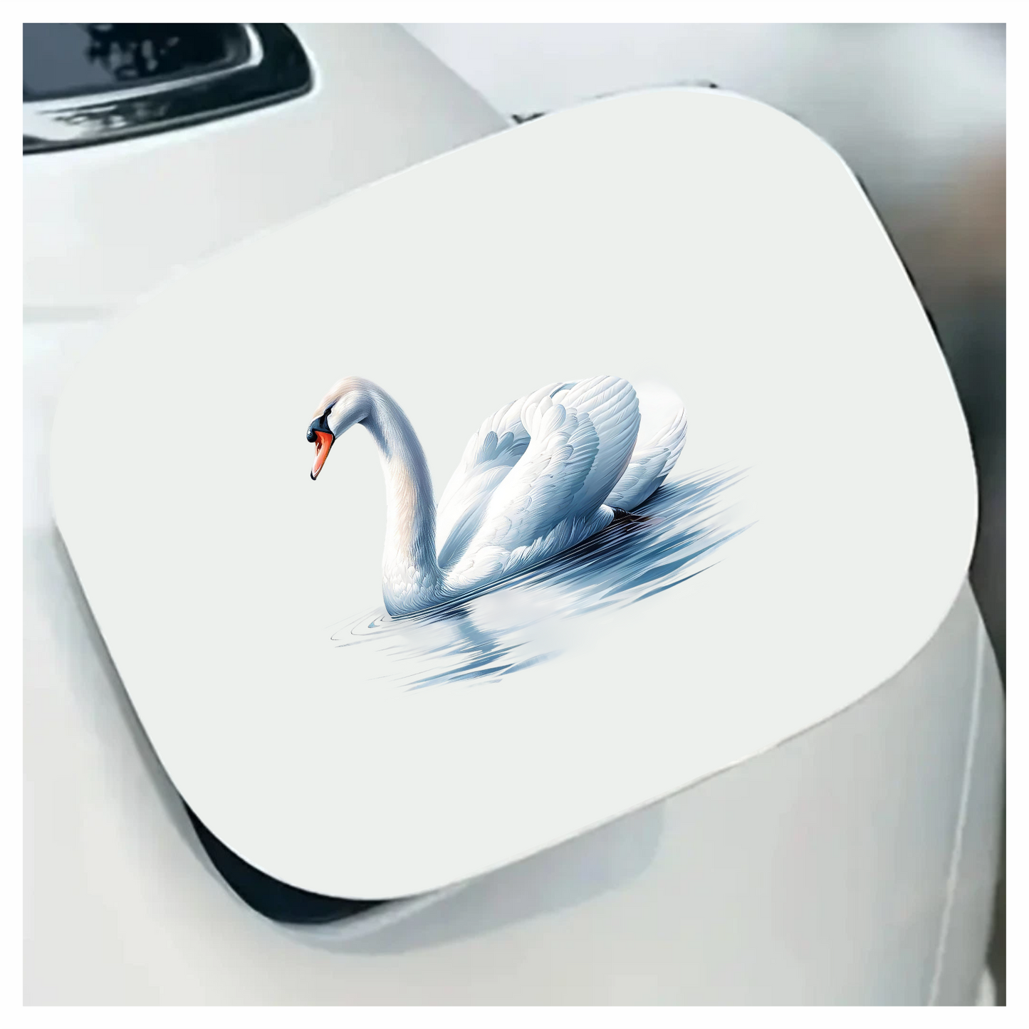 White Swan Water Ripples Reflection Vinyl Sticker Decal