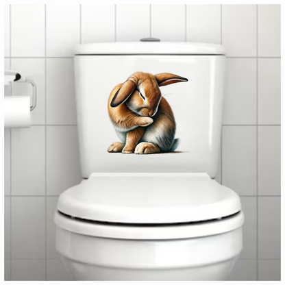 Brown Rabbit Lop Sitting Cute Vinyl Sticker Decal