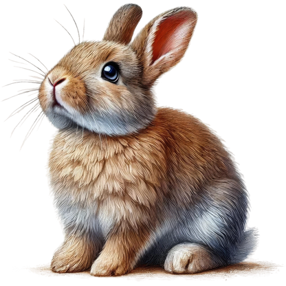 Brown Baby Rabbit Sitting Sideways Vinyl Sticker Decal