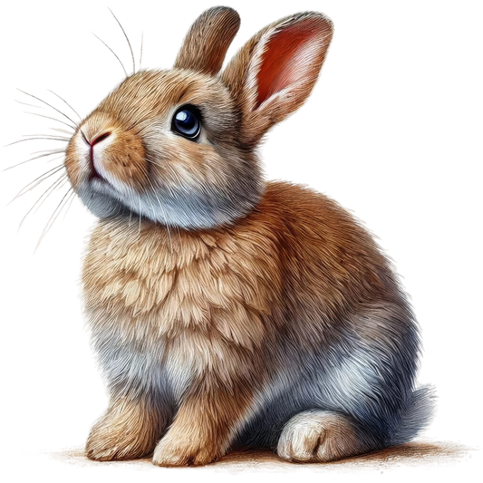 Brown Baby Rabbit Sitting Sideways Vinyl Sticker Decal