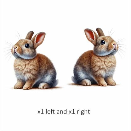 Brown Baby Rabbit Sitting Sideways Vinyl Sticker Decal