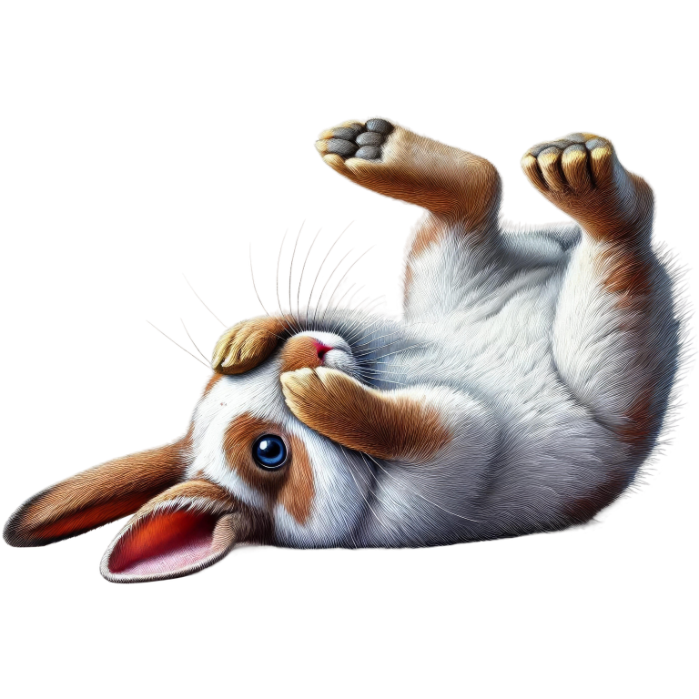 White Brown Bunny Rolling Cute Vinyl Sticker Decal