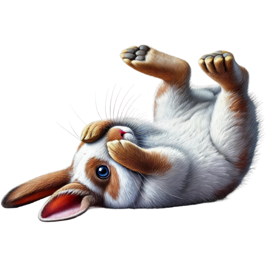 White Brown Bunny Rolling Cute Vinyl Sticker Decal