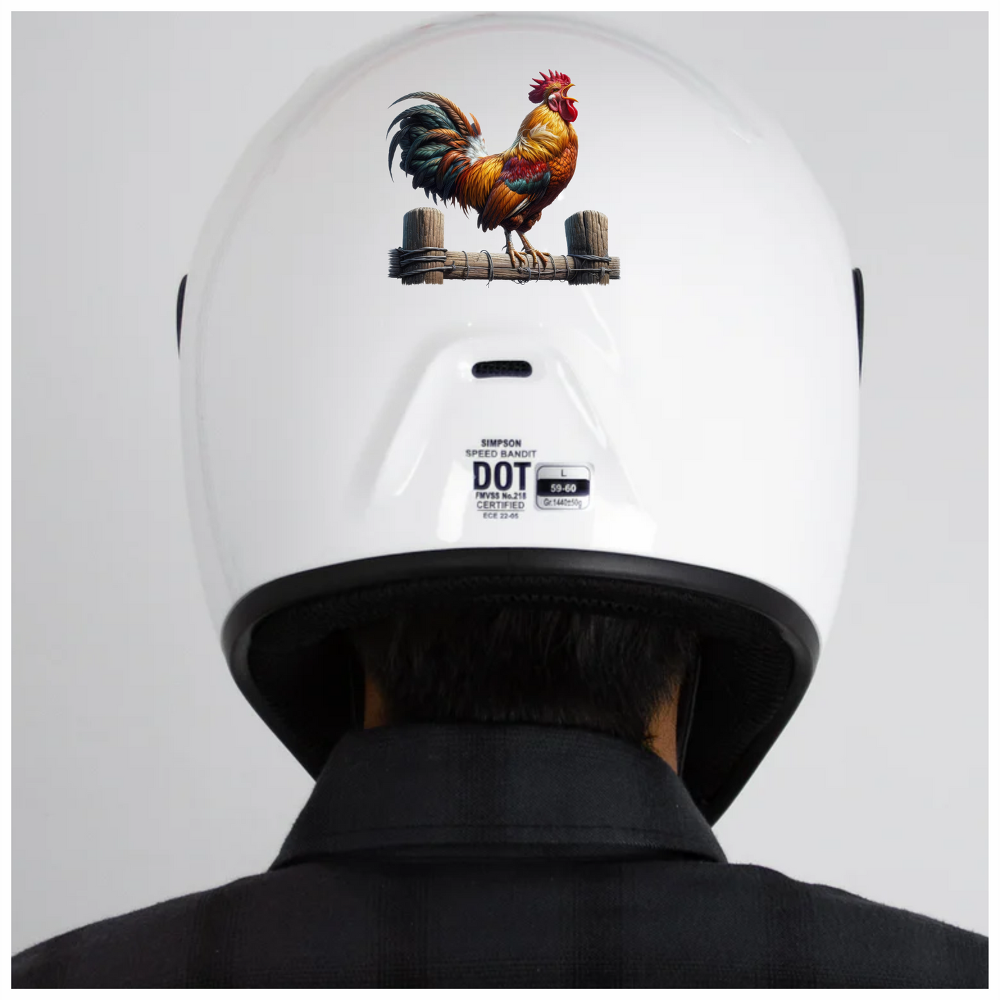 Rooster Brown Farm Fence Morning Vinyl Sticker Decal