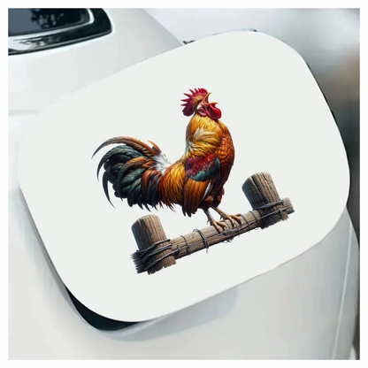 Rooster Brown Farm Fence Morning Vinyl Sticker Decal