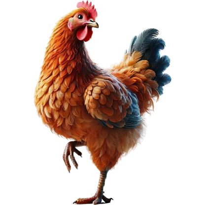 Orange Chicken Farm Hen Standing Vinyl Sticker Decal