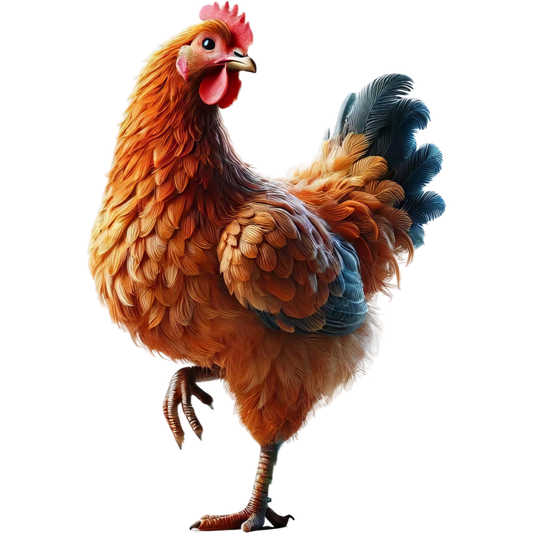 Orange Chicken Farm Hen Standing Vinyl Sticker Decal