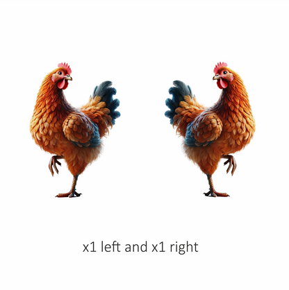 Orange Chicken Farm Hen Standing Vinyl Sticker Decal