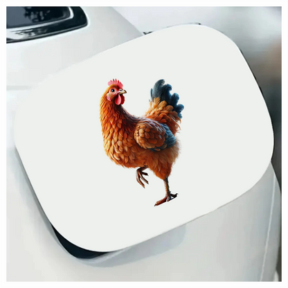 Orange Chicken Farm Hen Standing Vinyl Sticker Decal