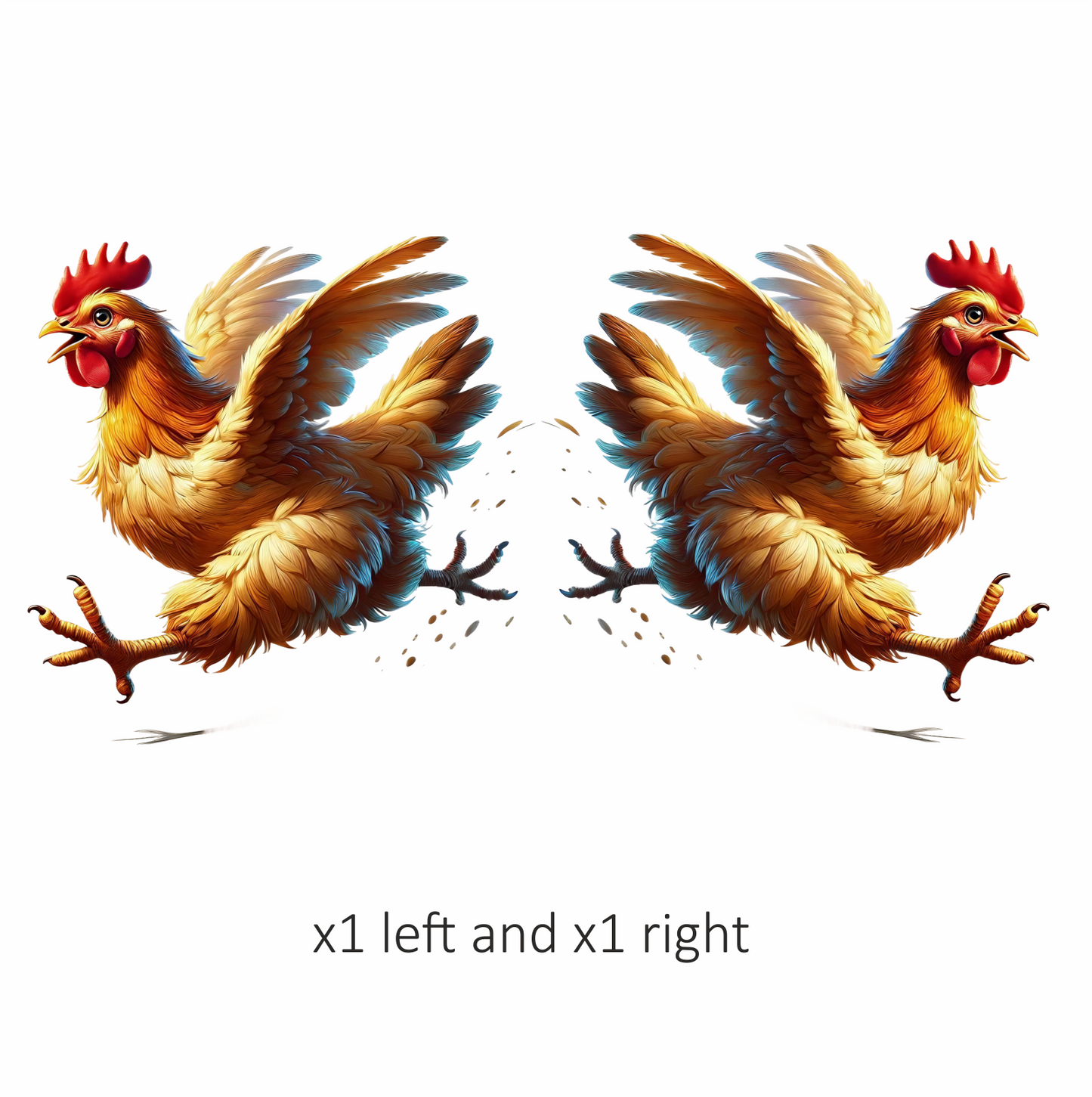 Yellow Chicken Running Fast Wings Vinyl Sticker Decal