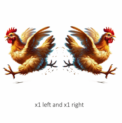 Yellow Chicken Running Fast Wings Vinyl Sticker Decal