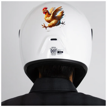 Yellow Chicken Running Fast Wings Vinyl Sticker Decal