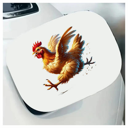 Yellow Chicken Running Fast Wings Vinyl Sticker Decal