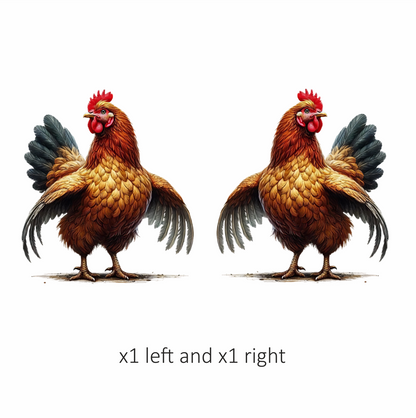 Brown Chicken Standing Wings Spread Vinyl Sticker Decal
