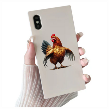 Brown Chicken Standing Wings Spread Vinyl Sticker Decal