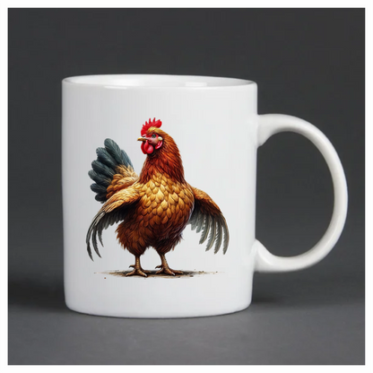 Brown Chicken Standing Wings Spread Vinyl Sticker Decal