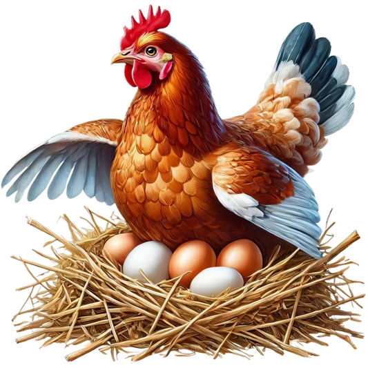 Brown Chicken Nest Eggs Farm Vinyl Sticker Decal