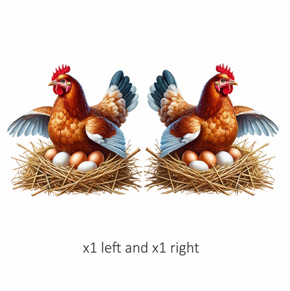 Brown Chicken Nest Eggs Farm Vinyl Sticker Decal