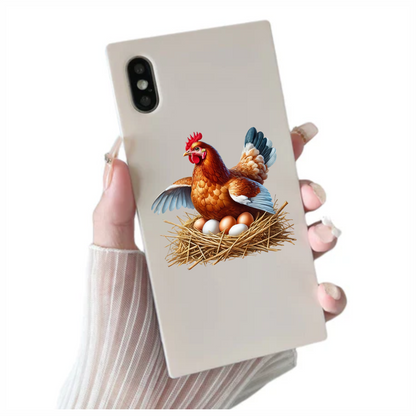 Brown Chicken Nest Eggs Farm Vinyl Sticker Decal