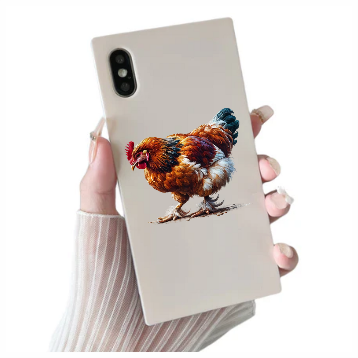 Brown Chicken Feathered Bantam Farm Vinyl Sticker Decal
