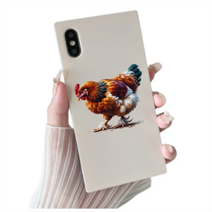 Brown Chicken Feathered Bantam Farm Vinyl Sticker Decal