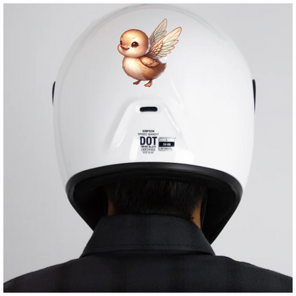 Brown Duckling With Wings Cute Vinyl Sticker Decal