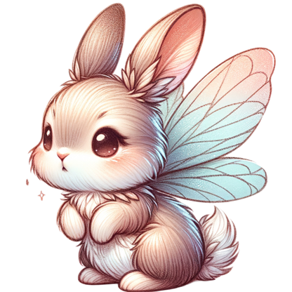 White Cute Bunny Fairy Wings Vinyl Sticker Decal