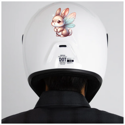White Cute Bunny Fairy Wings Vinyl Sticker Decal