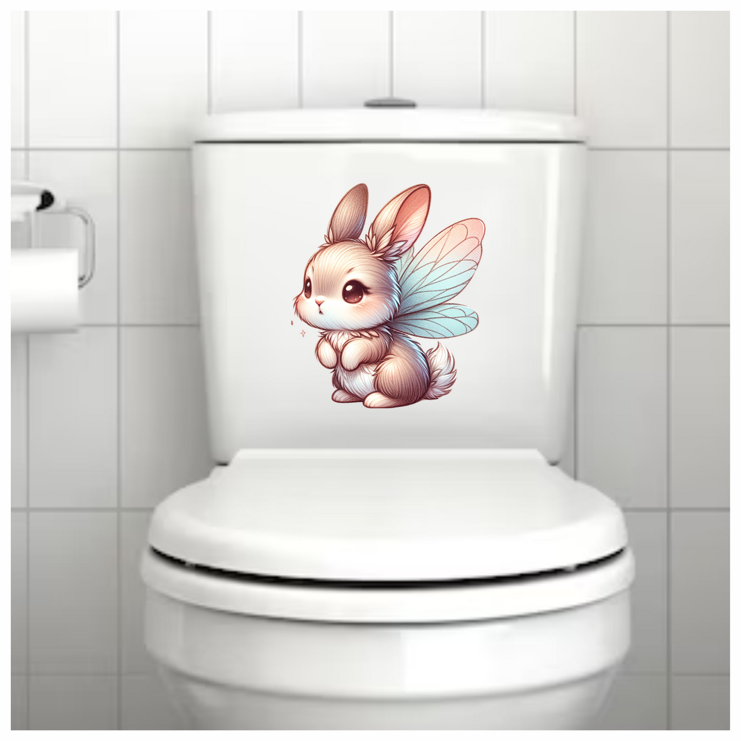 White Cute Bunny Fairy Wings Vinyl Sticker Decal