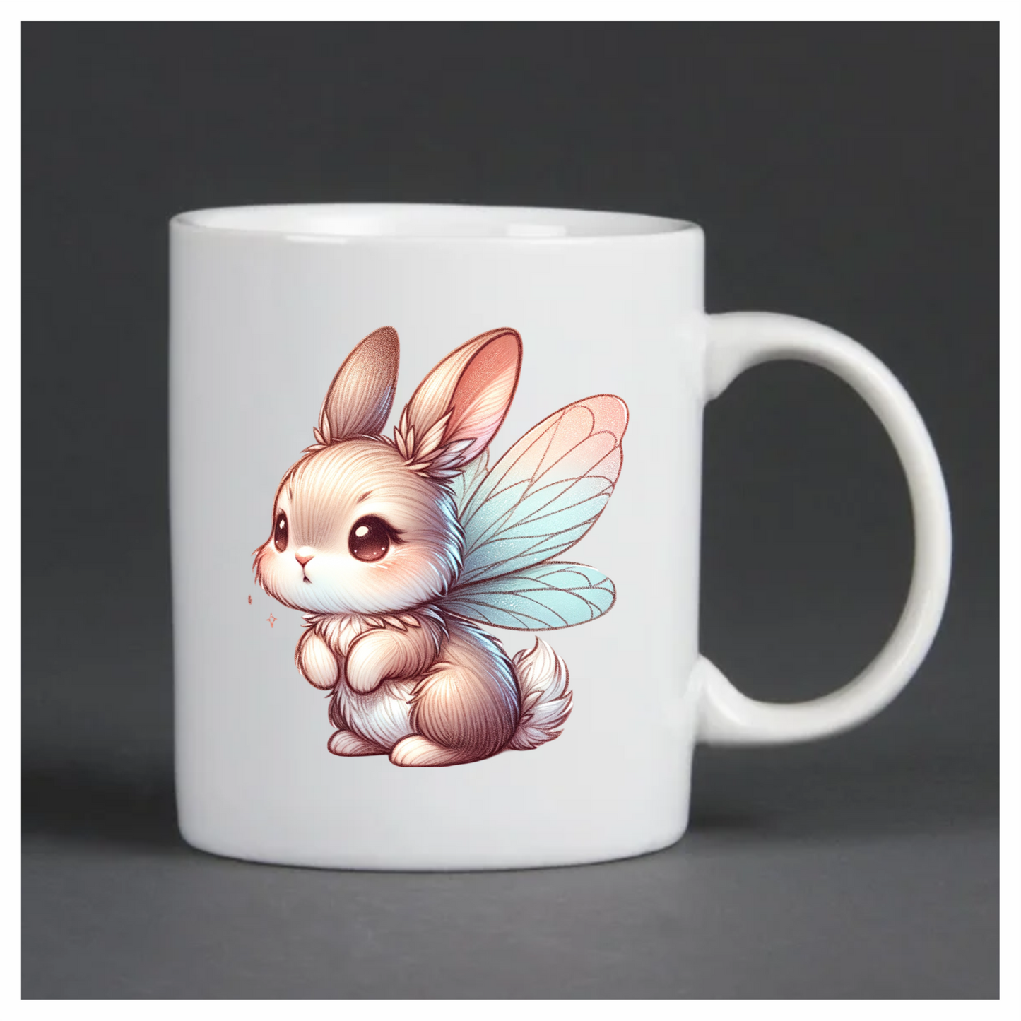 White Cute Bunny Fairy Wings Vinyl Sticker Decal