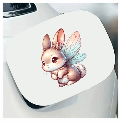 White Cute Bunny Fairy Wings Vinyl Sticker Decal