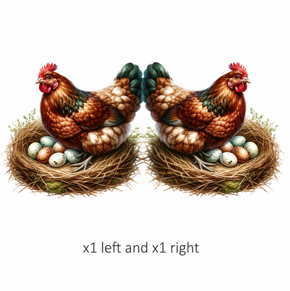 Brown Chicken Nest Eggs Nature Vinyl Sticker Decal