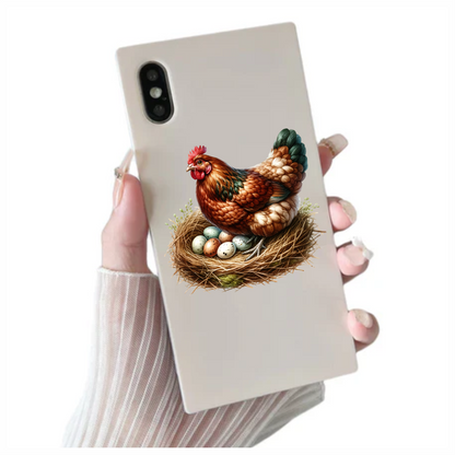 Brown Chicken Nest Eggs Nature Vinyl Sticker Decal