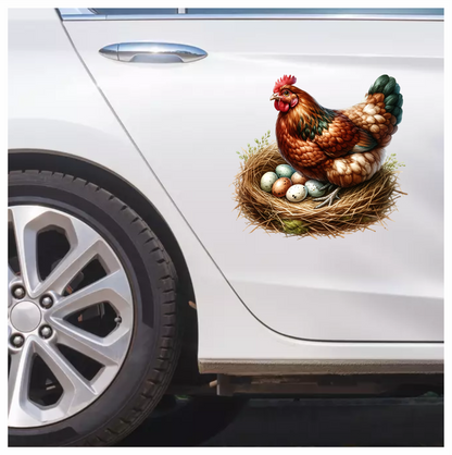 Brown Chicken Nest Eggs Nature Vinyl Sticker Decal