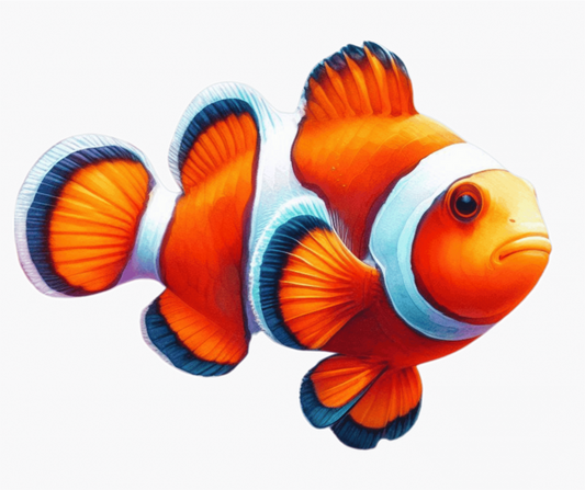 Orange White Fish Clownfish Ocean Vinyl Sticker Decal
