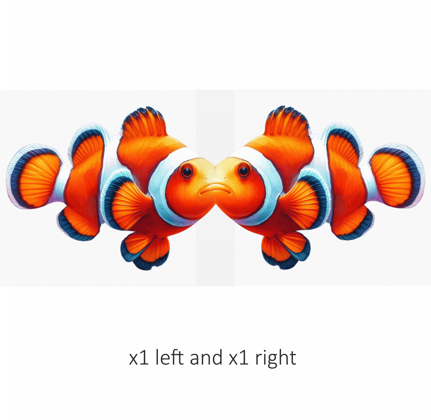 Orange White Fish Clownfish Ocean Vinyl Sticker Decal