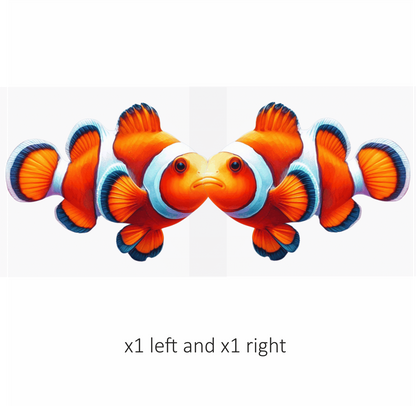 Orange White Fish Clownfish Ocean Vinyl Sticker Decal