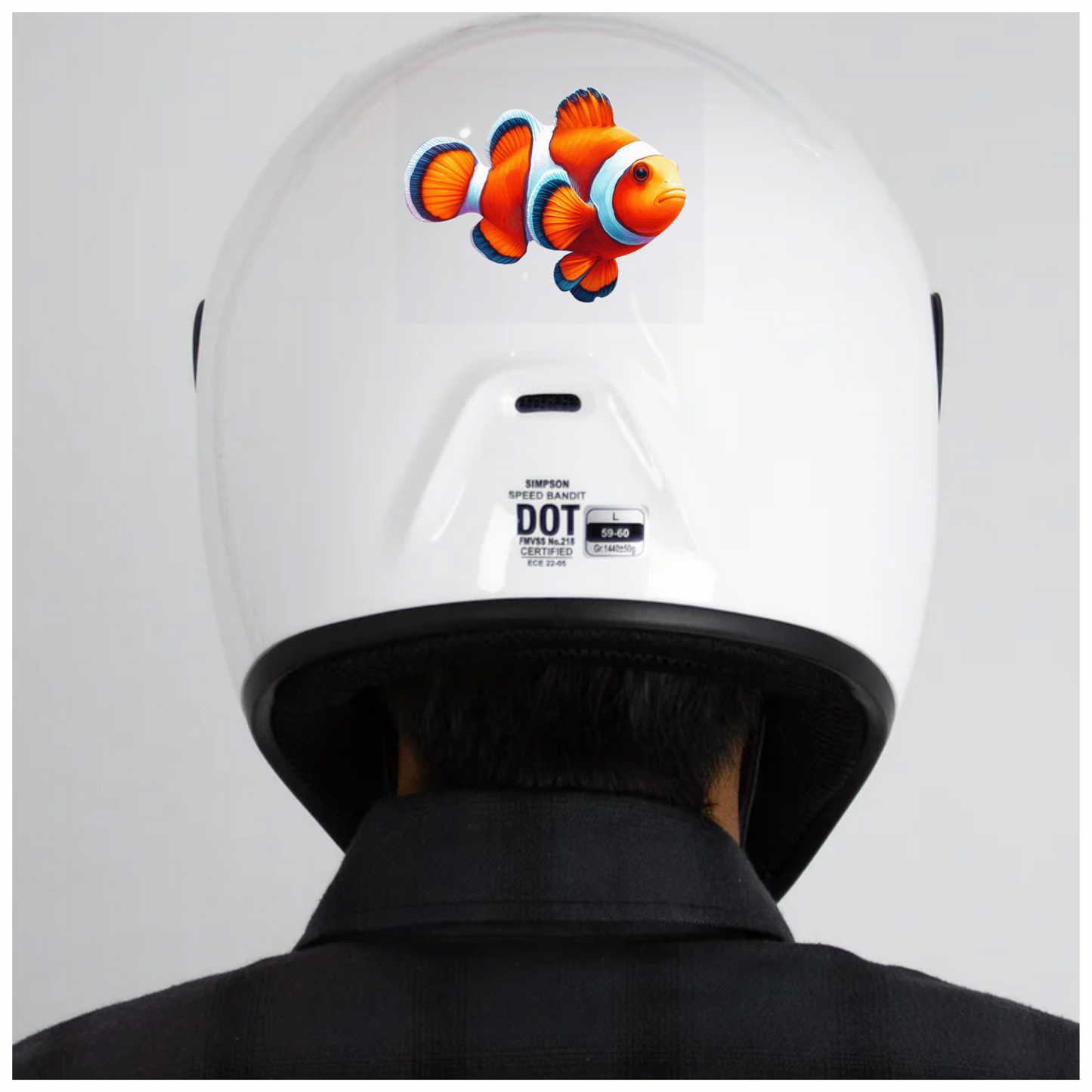 Orange White Fish Clownfish Ocean Vinyl Sticker Decal