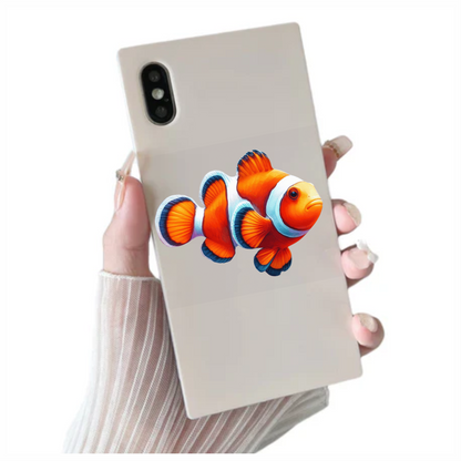 Orange White Fish Clownfish Ocean Vinyl Sticker Decal