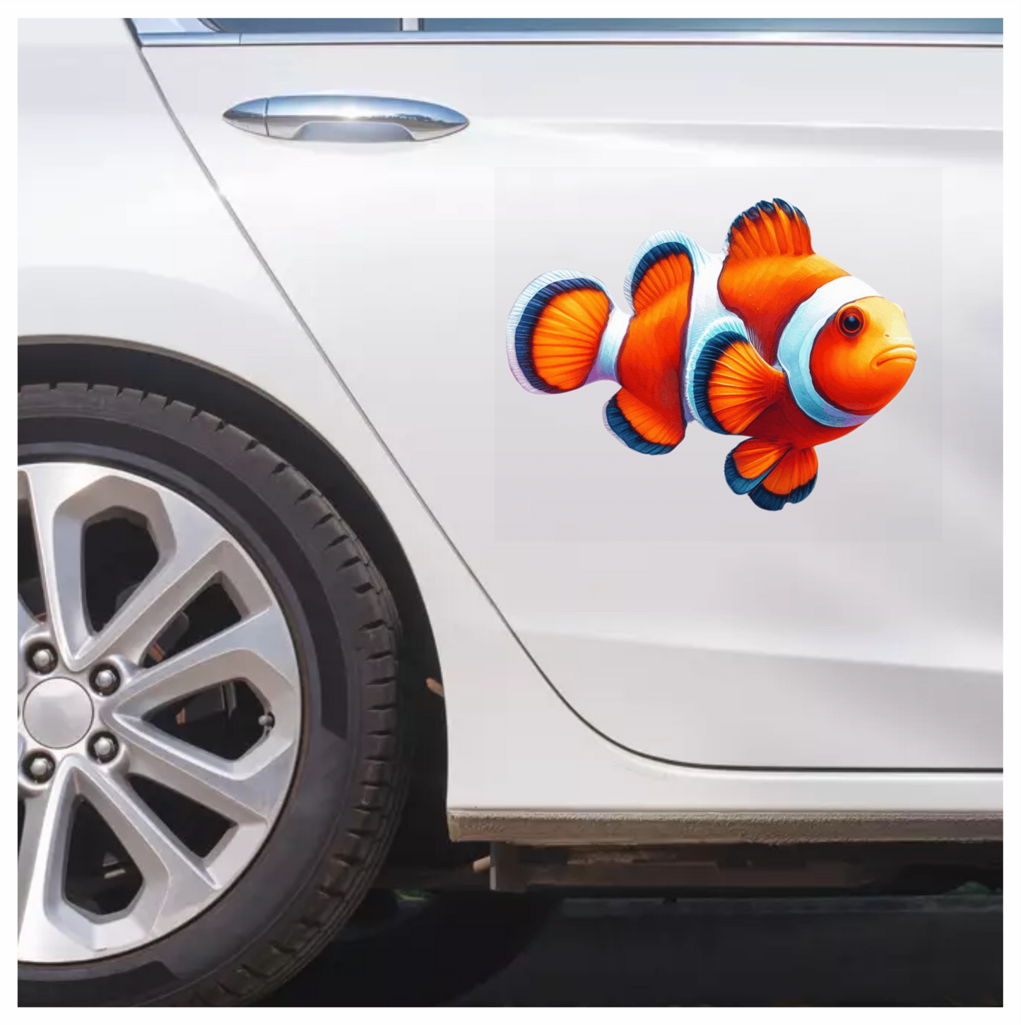 Orange White Fish Clownfish Ocean Vinyl Sticker Decal