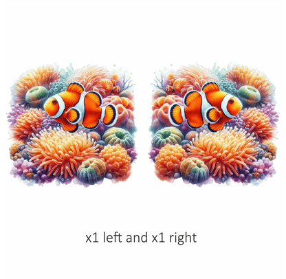 Orange Clownfish Coral Ocean Reef Vinyl Sticker Decal