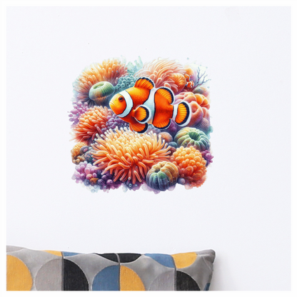 Orange Clownfish Coral Ocean Reef Vinyl Sticker Decal